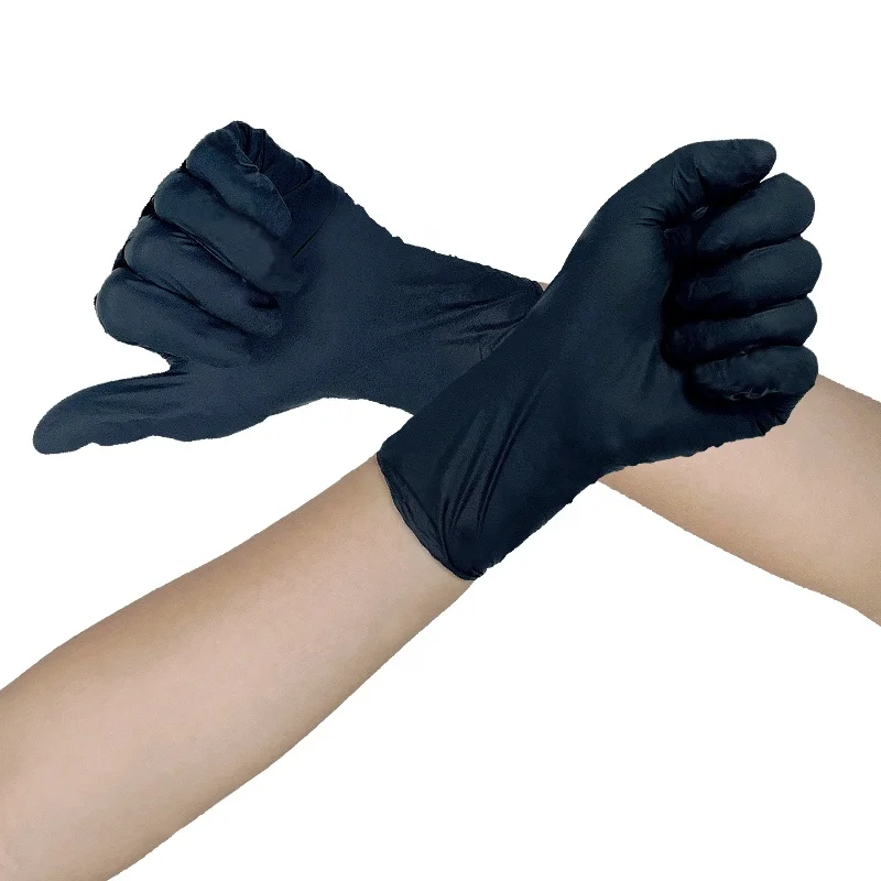 black pure disposable nitril gloves