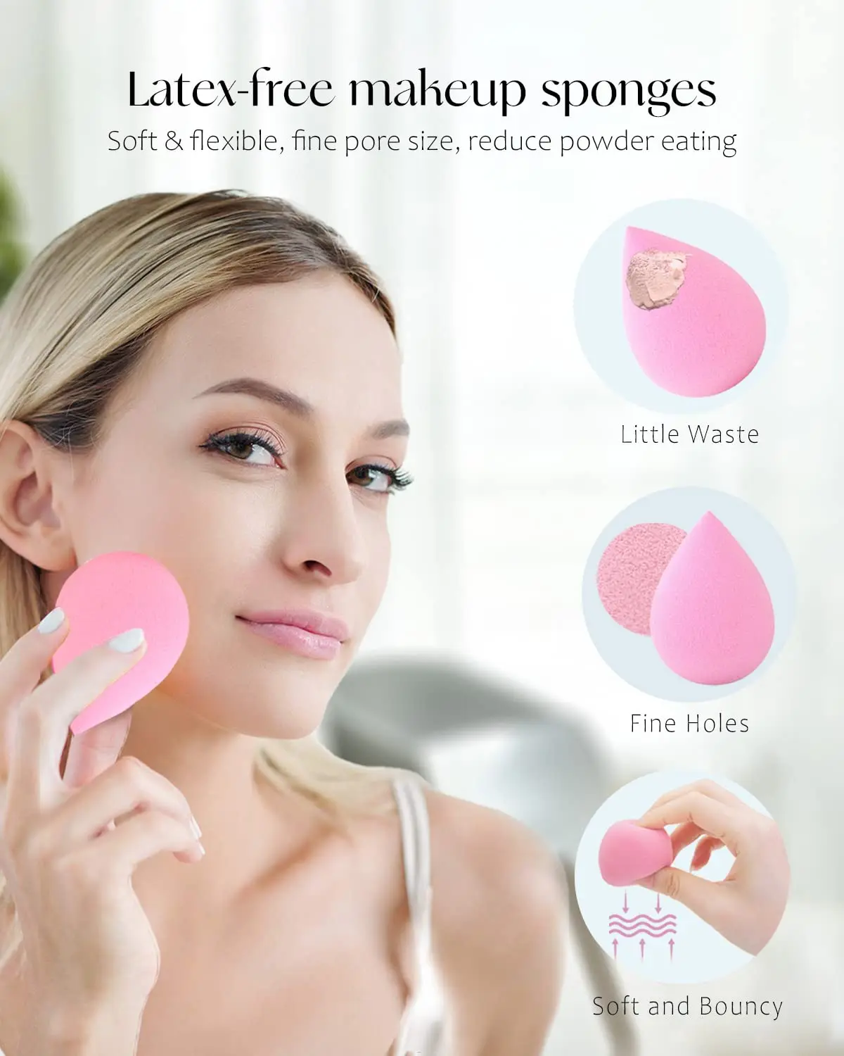 7 Pcs Makeup Blender Sponge Set Soft Beauty Sponge Blender With a Bottle And Egg Case Holer Makeup blender latex free