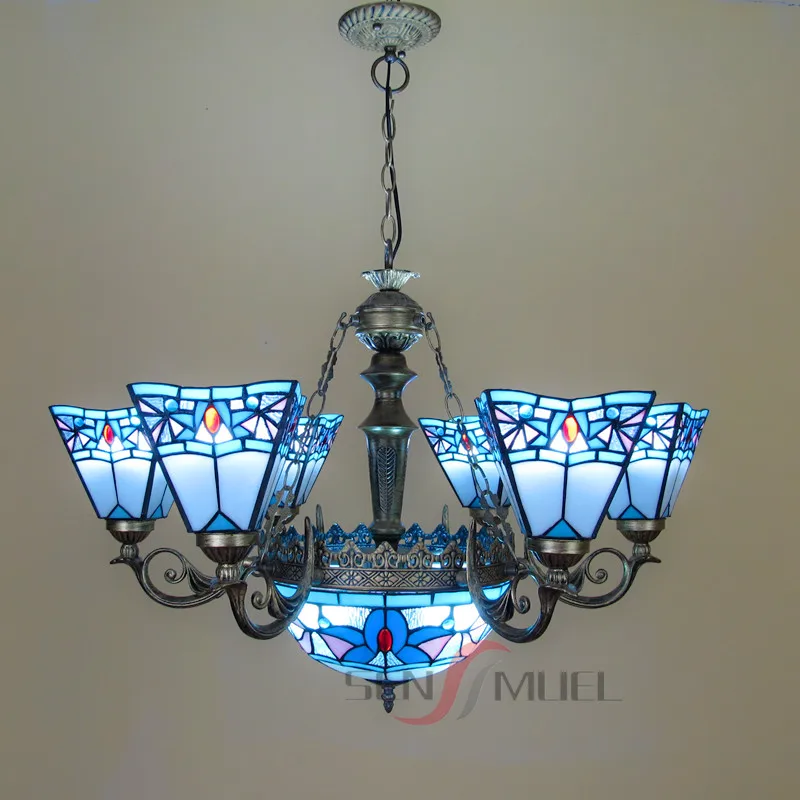 Mediterranean chandelier modern art deco lighting Tiffany style chandelier long chandelier