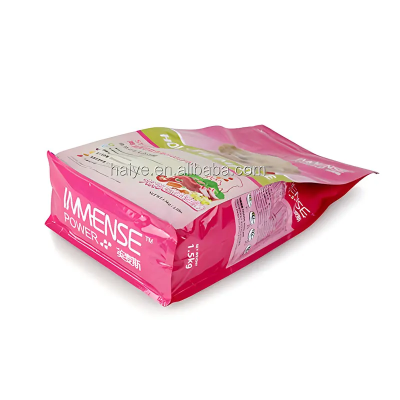 Customized Glossy Matt Eight-side Seal Aluminum Foil Self-sealing Pet Dog Food Packaging Bag