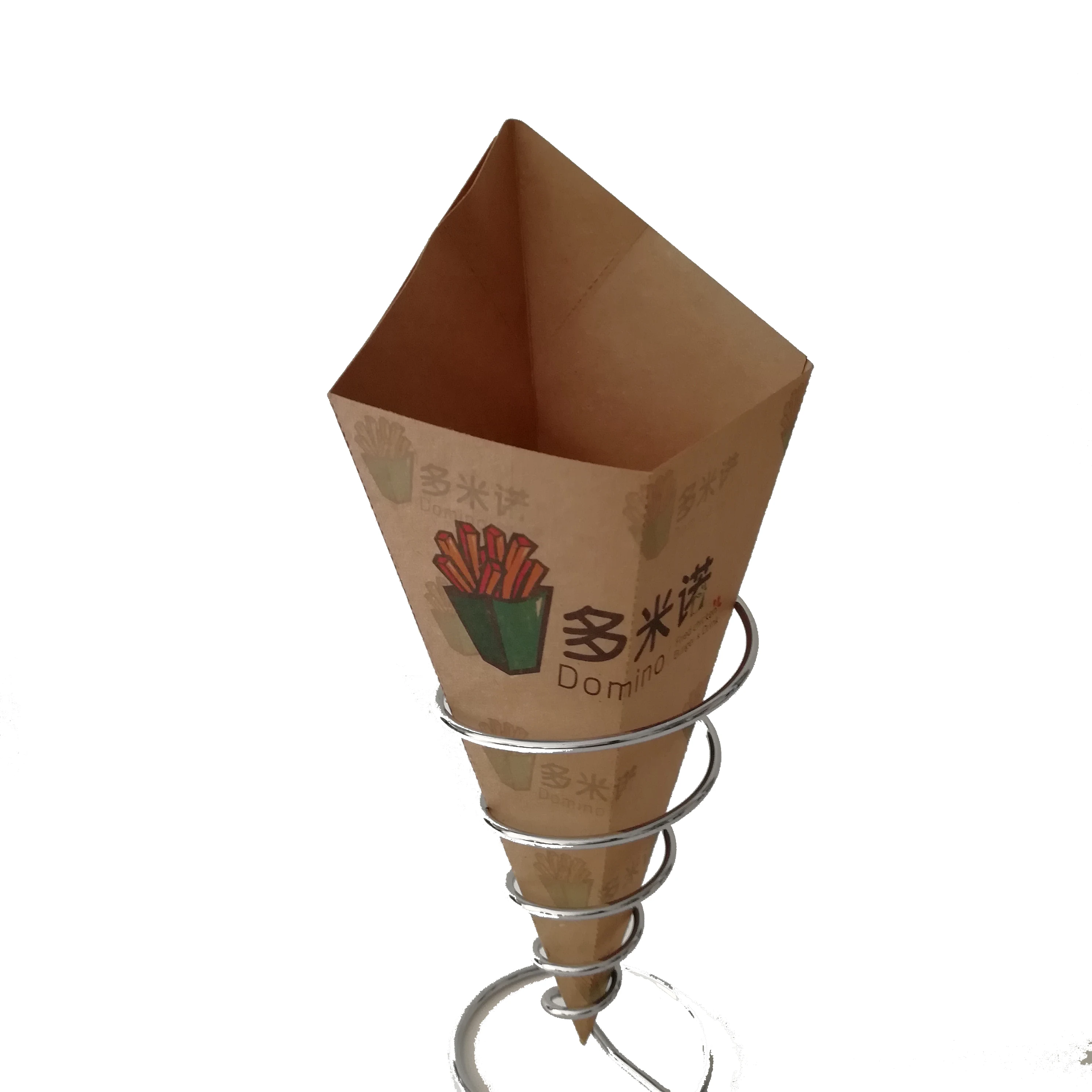 Packing Paper Hot Food Waffle Holder Crepe Egg Waffle Holder Crepe Cone