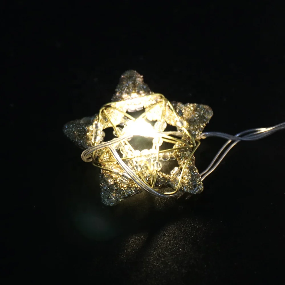 
LED Star String Lights Christmas Fairy Lights Battery Operated Waterproof hanging light 