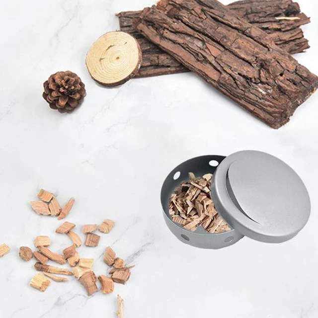 Stainless steel round small outdoor barbecue box wood matching BBQ box