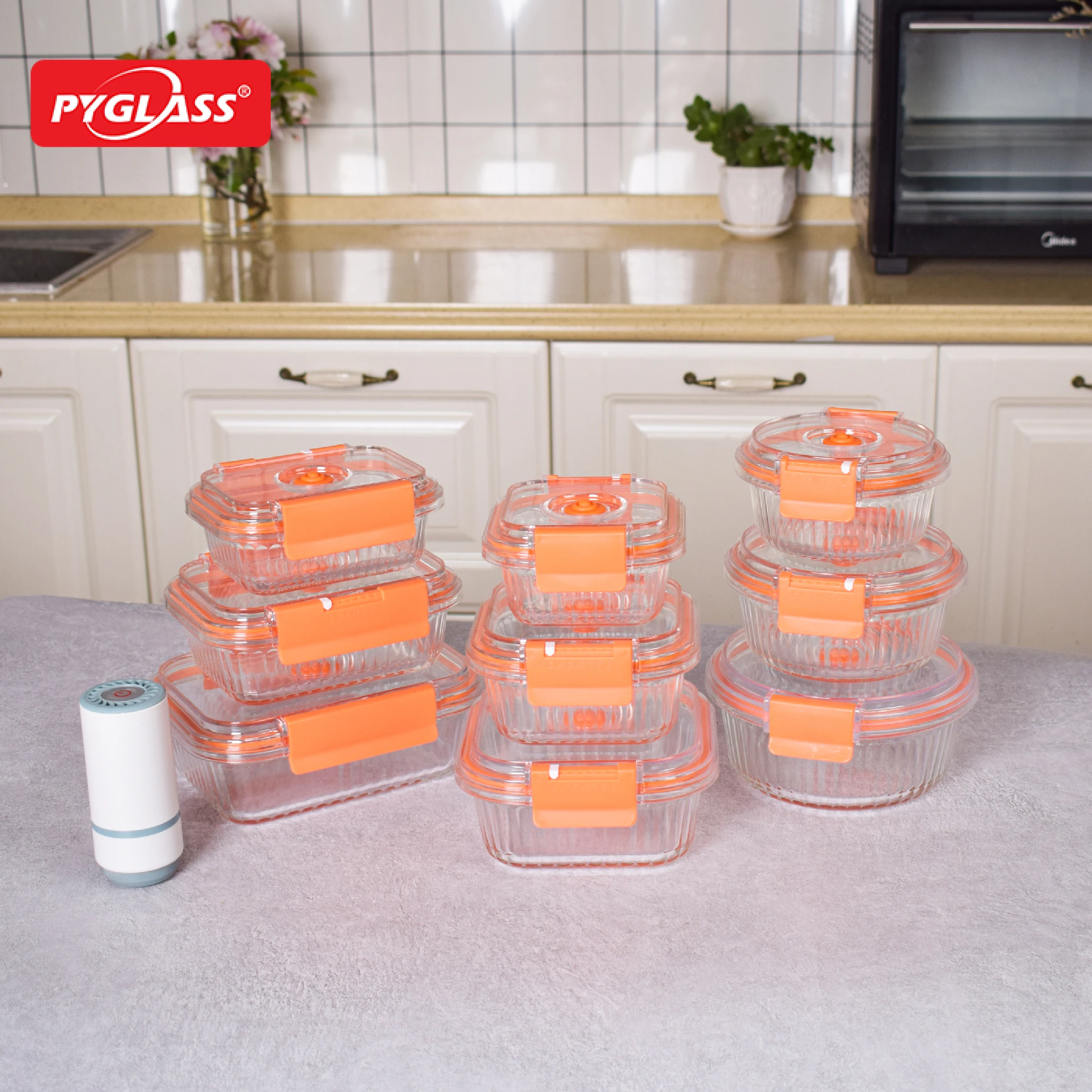 Vacuum Saver Borosilicate Glass Airtight Food Container With Pump