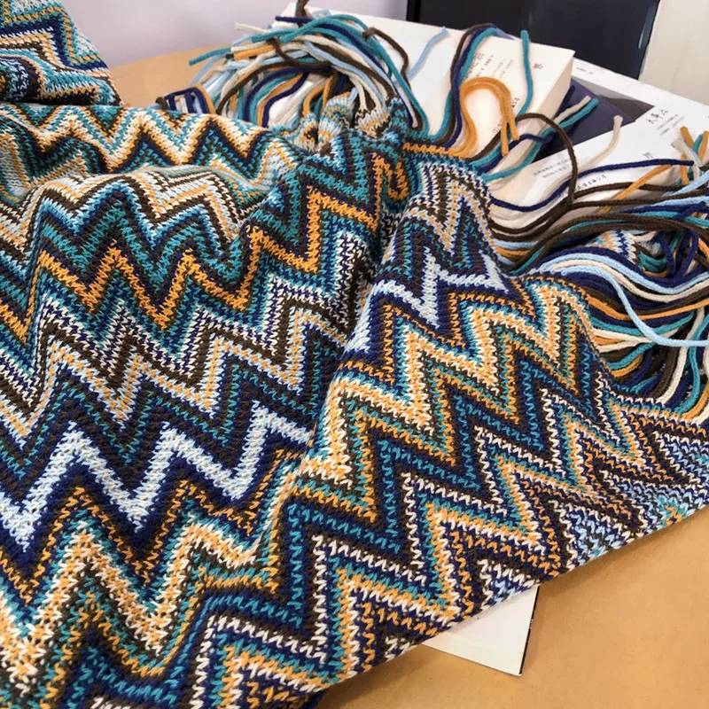 Geometric Pattern Outdoor Throw Blanket Sofa Covers  Home Dust Cover Air Conditioning Blankets