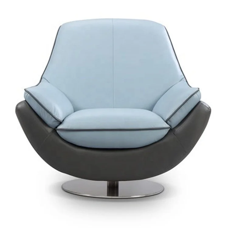 Luxury modern simple furniture genuine leather recliner furniture single living room sofas