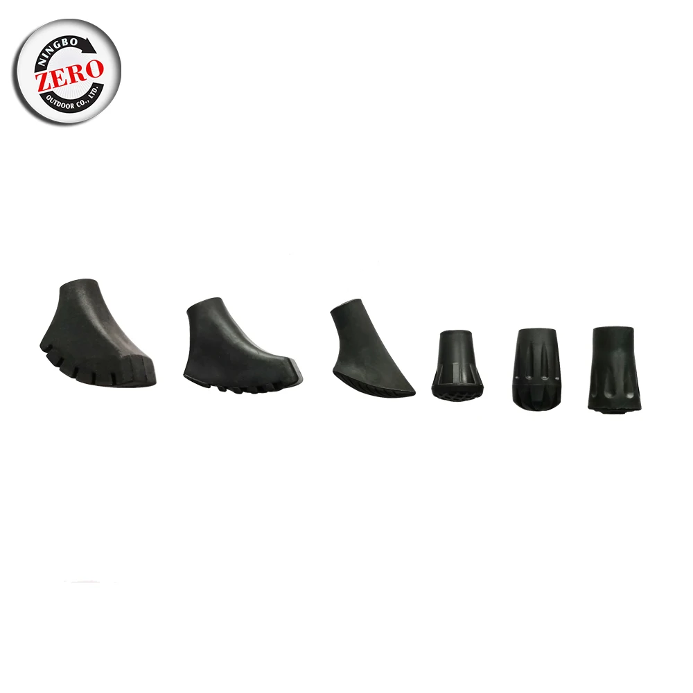 Trekking Poles  Hiking Walking Stick Universal Canes Stable Black Durable Non-Slip Replacement Foot Pad Rubber Tips Protectors