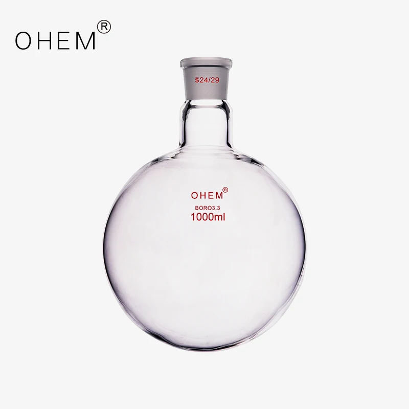 Professional Lab Supplies single Neck spherical 1000ml 24#Glass Round Bottom Boiling Flask