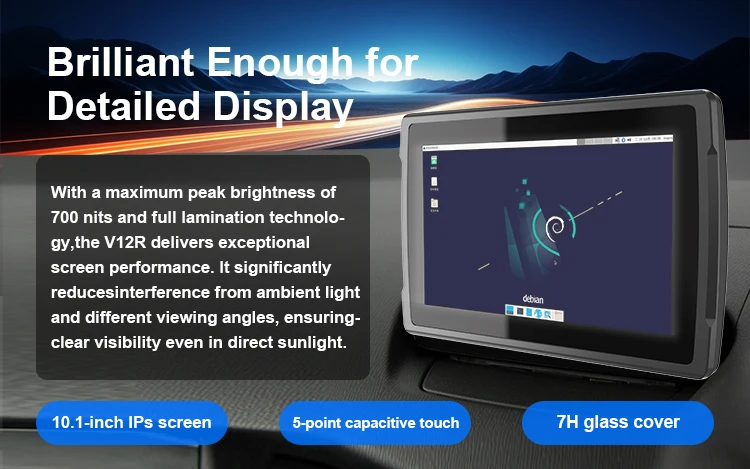 High Performance 10 inch IP67 Rugged Mining in-Vehicle Tablet PC Tracking Terminal with Android V12R