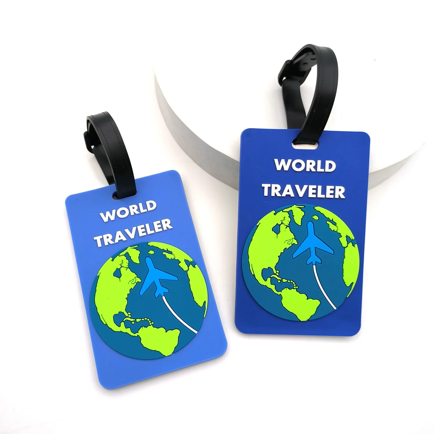 Custom Logo Soft Rubber PVC Suitcase Baggage Tag Name ID Card Labels Luggage Travel Tag