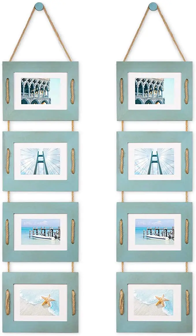 Vintage Collage Hanging Picture Frame Solid Wood Photo Frame 4 Frame Set