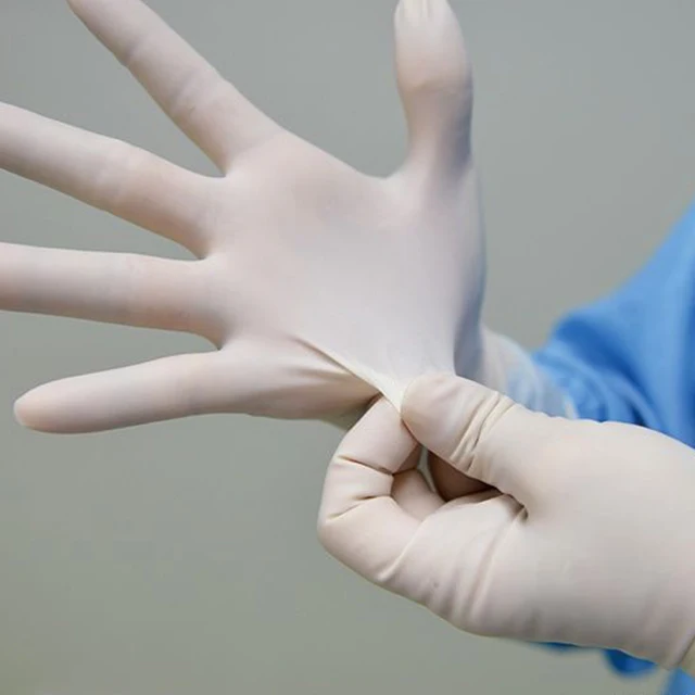 Hot Selling Powder Free Flexibility protective White Disposable Latex Gloves medical