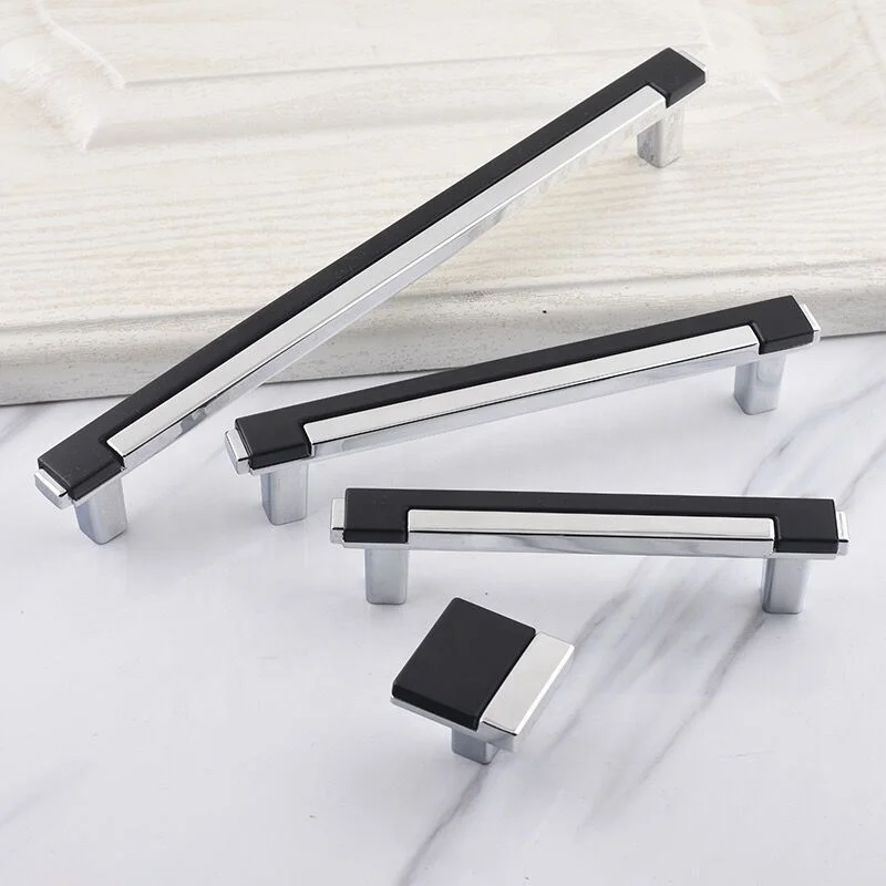 Furniture Hardware Bathroom Chrome Black Gold Zinc Modern Door Drawer Handle