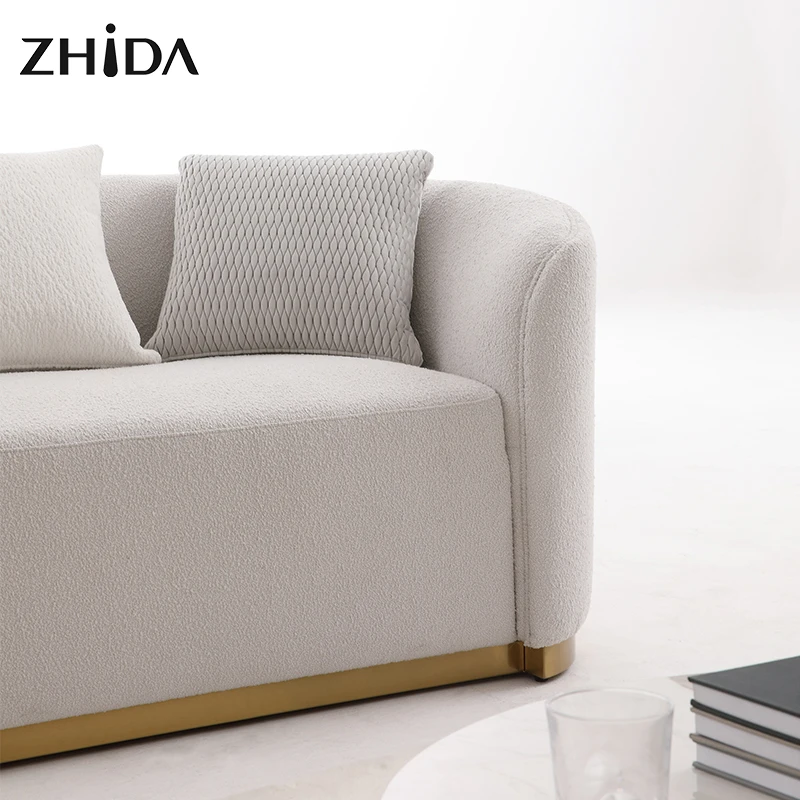 Italian Style Curved Sofa Luxury High-end Design Custom Home Furniture Living Room Sofas Fabric Sectional Sofa Set For Hotel