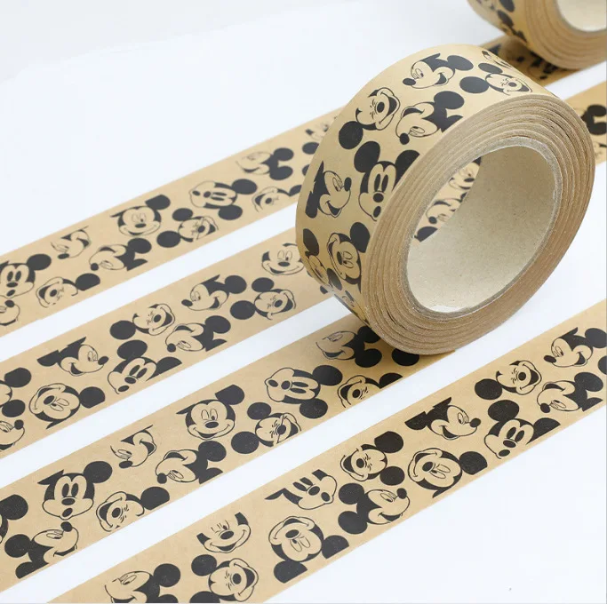 Special Printed Kraft Paper Tape Warning Words Water-Free Sealing Box Packaging Kraft Paper Tape in Stock