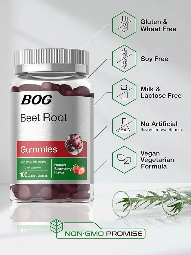 OEM/ODM Beet Root Gummies  60 Servings Beets Gummies Supplements Beet Gummy for Adults Button Shape