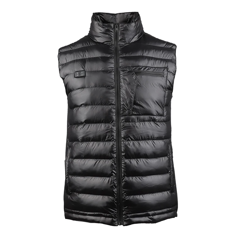 Low Price Windproof Polyester Down Heated Vest With Five Graphene Heating Pads