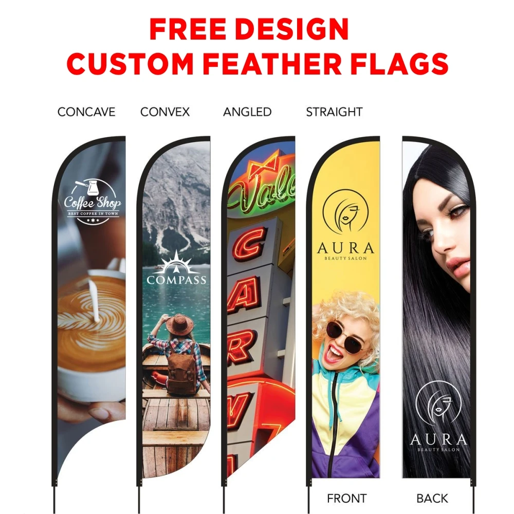 Custom Print Auto Service Maintenance Feather Flag Banner Open Tires Llantera Autolavado for Car Wash & Outdoor Usage