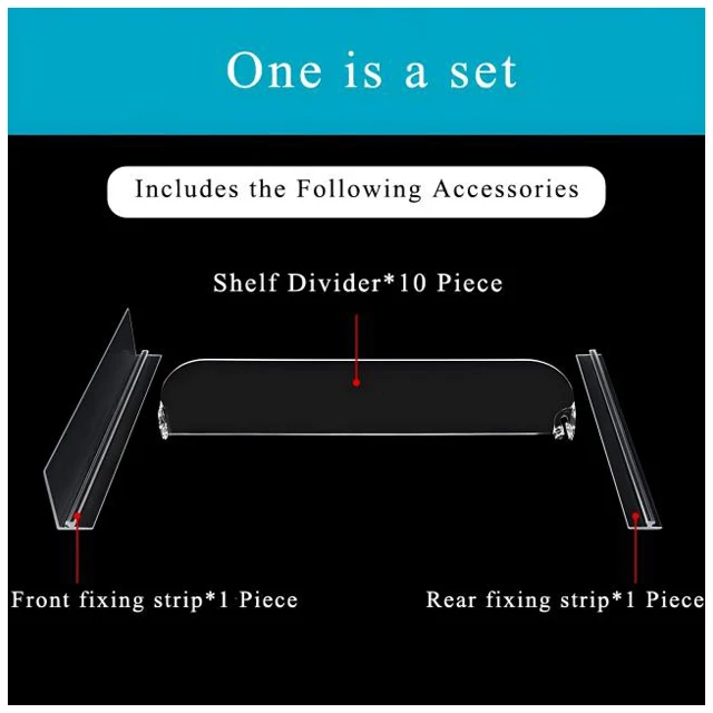 10PCS Plastic Shelf Dividers Adjustable Width Shelf Dividers Commercial Refrigerator Shelf Dividers Suite