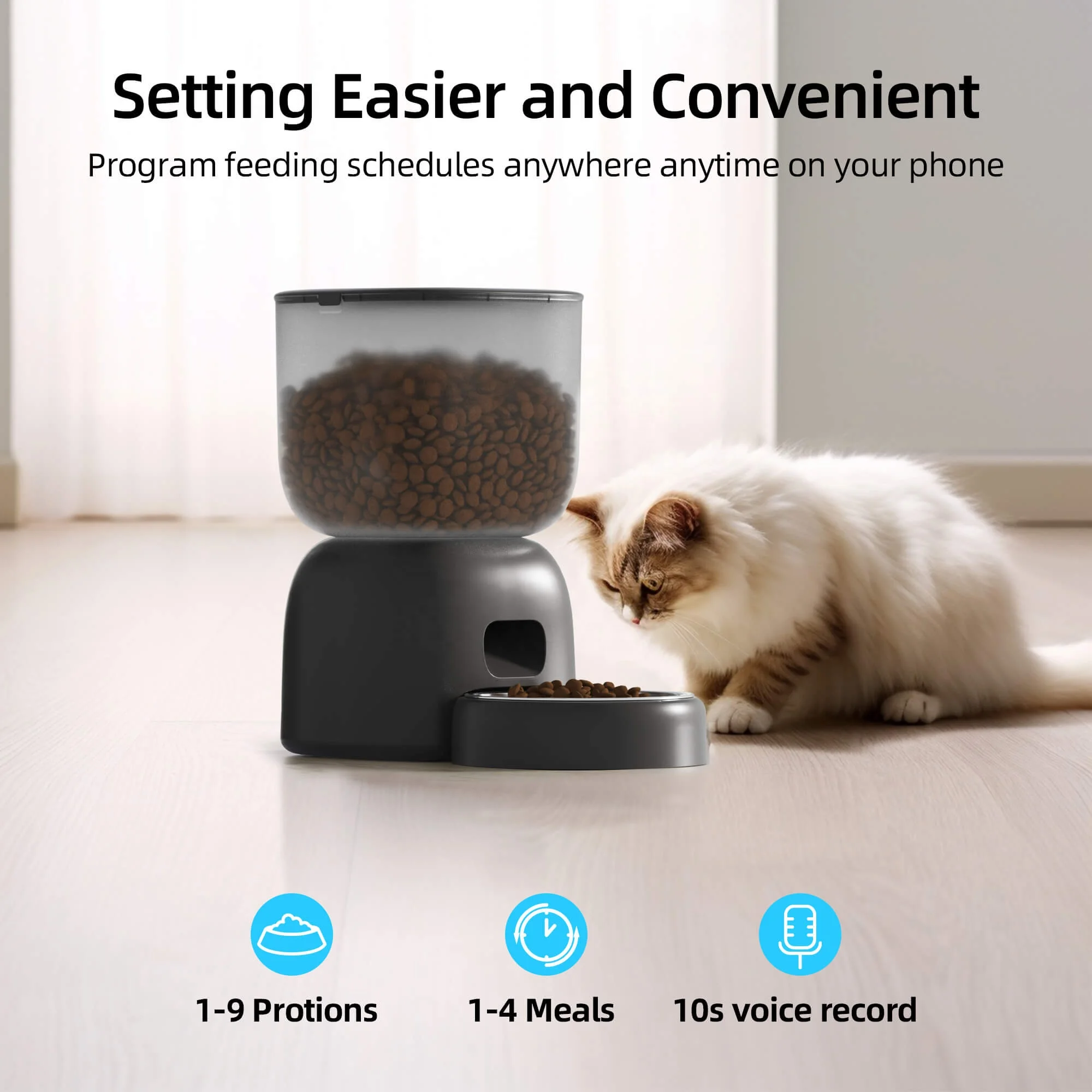 Petwant Factory Price Wholesales 3L Smart Visual Dual Power Supply Stainless Steel Bowls Cat Dog Pet Automatic Feeder