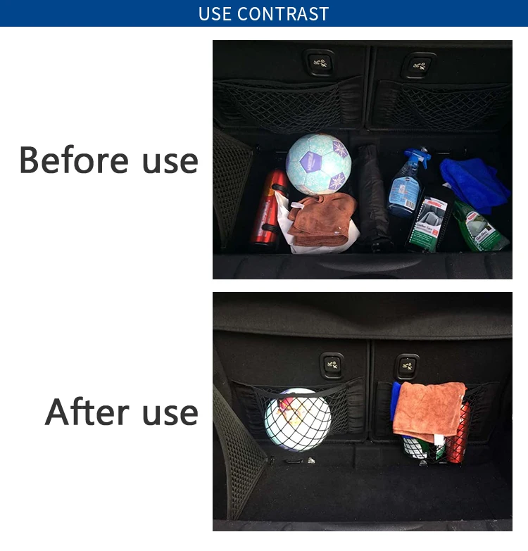 Hook and Loop Universal Mesh Cargo Car Trunk Net Sticker Organizer Pouch Bag Storage Mesh Net For Car Trunk Fixed mesh bag
