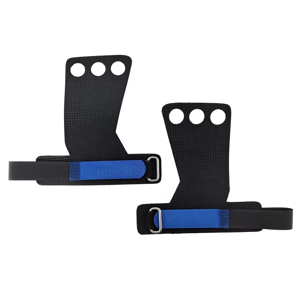 3 hole carbon fiber gymnastic hand grips use for workout,weightlifting training,cross fitness