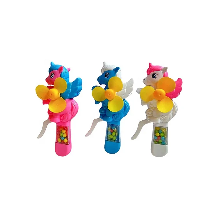Toy Candy Hand Action Flying Horse Candy Filled Fan For Kids Candy Toys Fan