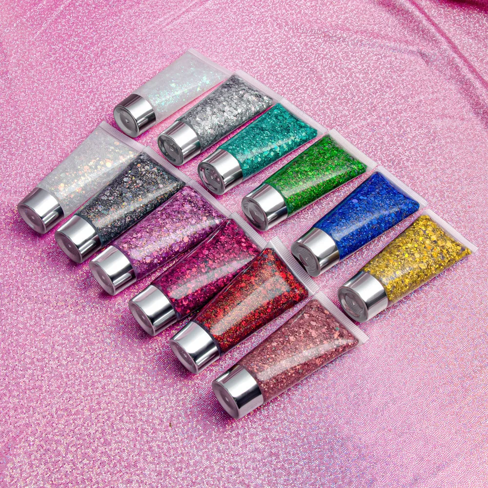 Glitter Diamond Makeup Hair Face Flash Eye Loose Sequins Cream  Private Label Body Glitter Gel