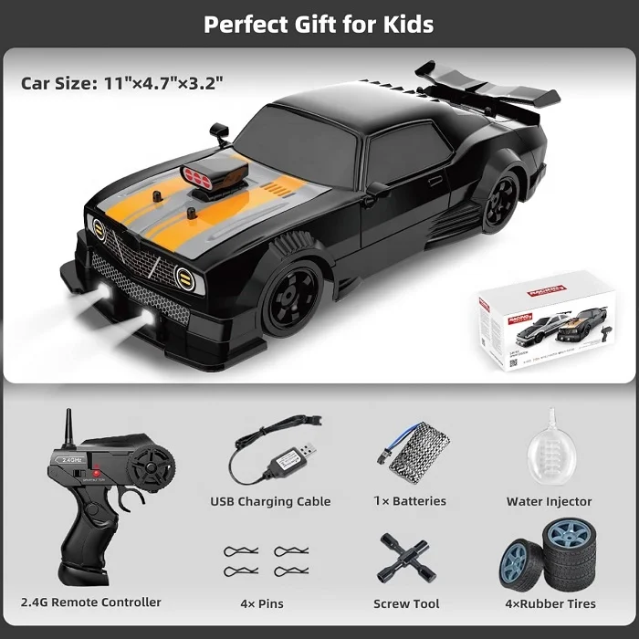 High Speed RC Drifting Car, 1:16 Remote Control Car toy for Drift and Race 2.4Gh 4WD 18KM/H Rechargeable Batteries