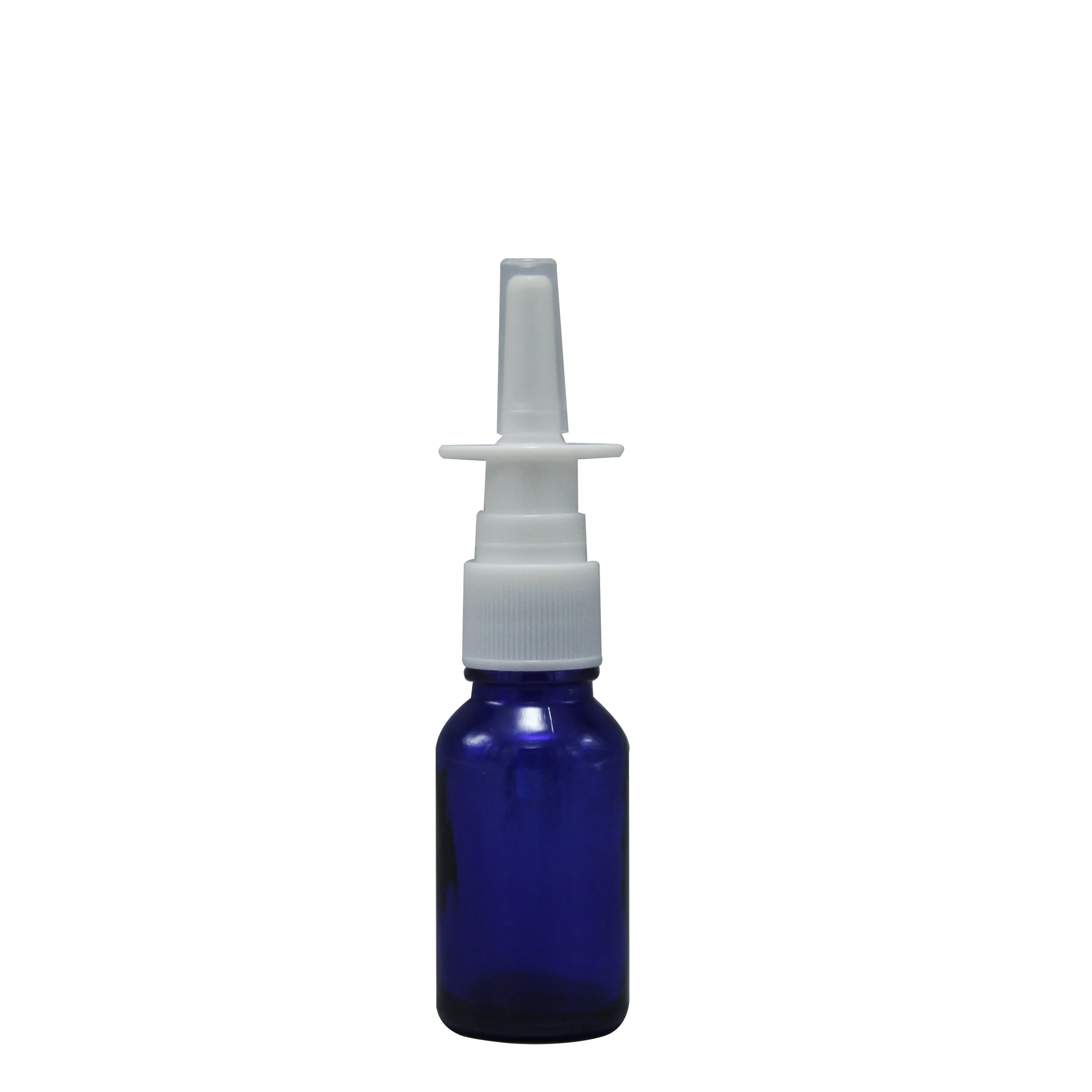 1/2oz Transparent,Blue,Brown,Green Glass Nasal Nose Spray Press Spray Head 15ml Cylinder Spray Bottle For Saline Solutions