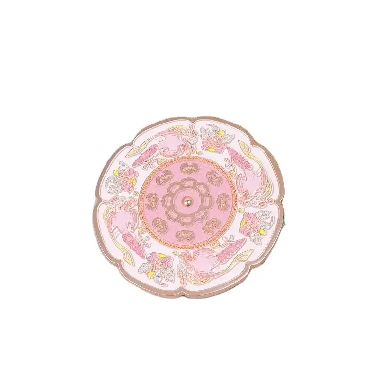 High quality Vintage Compact Pocket Mirror Double Sided Floral Printed Makeup Folding Mirror  portable mirror