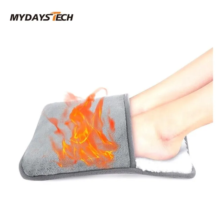 Mydays Outdoor USB Electric Heating Pad Feet Warm Slippers Winter Hand Foot Warmer Washable Household Flannel Foot heater