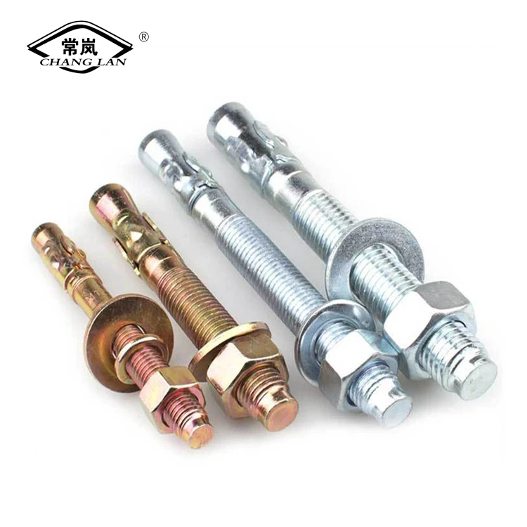 ISO DIN ANSI Galvanized Yellow zinc Plated Carbon Steel Wedge Anchor Bolt