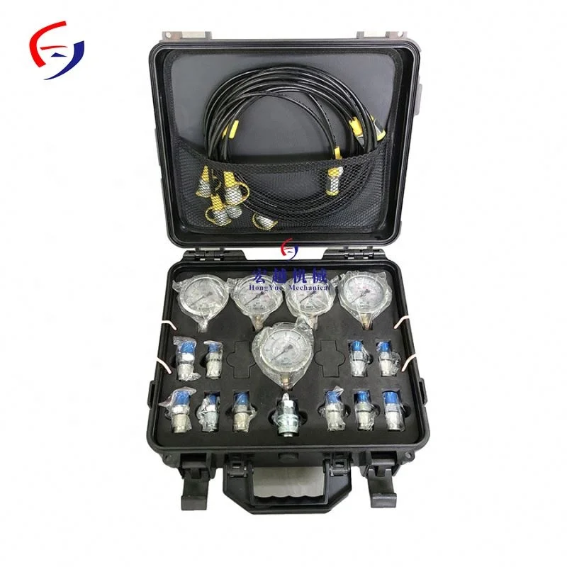 Hydraulic Pressure Test Kit 5 gauges for excavator stess test kit