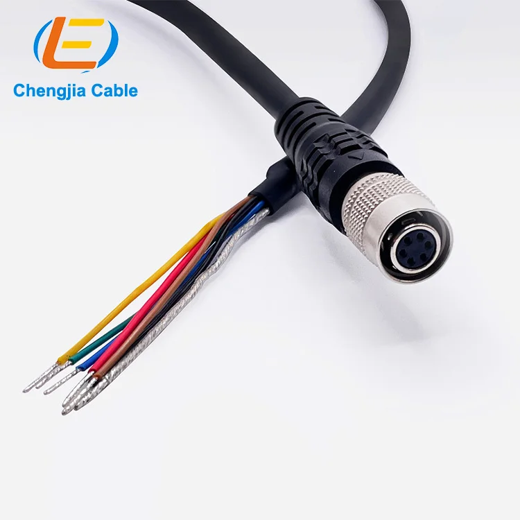 Hirose Hr10a-7P-6S 2Pin Communication Field 12Pin Female I/O Cctv Industrial Hd-Sdi Camera Cable