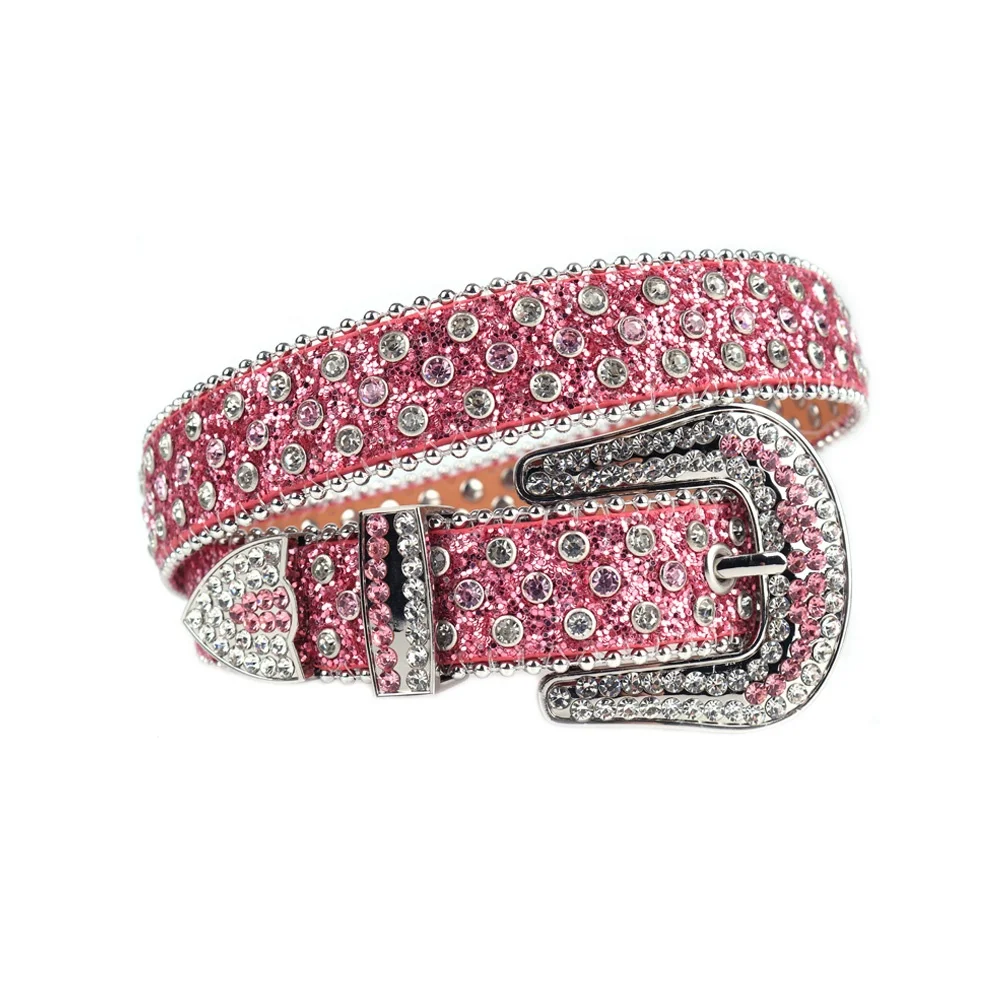 TENGMEI Fashion Bling Bling 26inch boys rhinestone belts for kid western designer toddler diamond studded crystal belts for girl