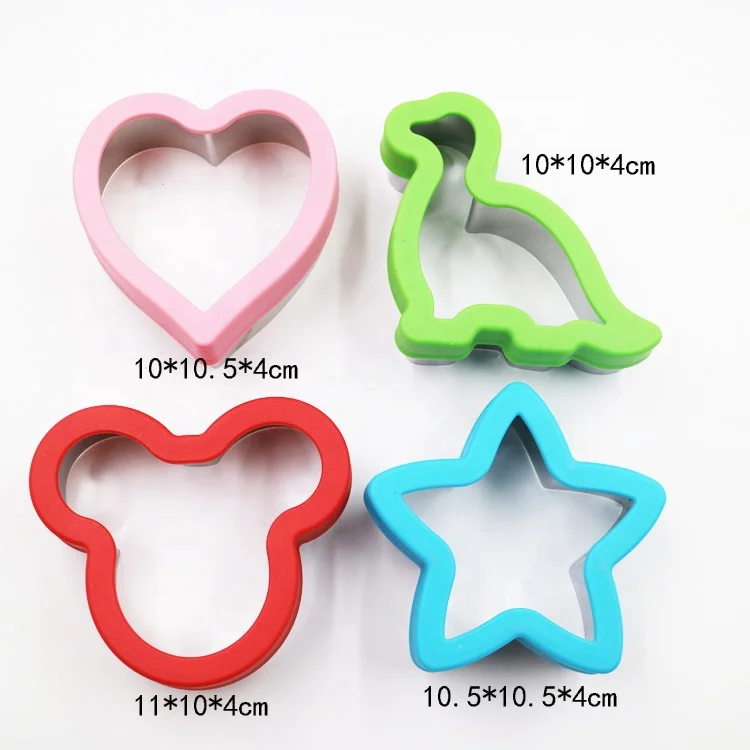 
Stainless Steel Sandwiches Cutter, Mickey Mouse & Dinosaur & Heart & Star Shapes Cookie cutter Biscuit Cutter -Food Grade Biscui 