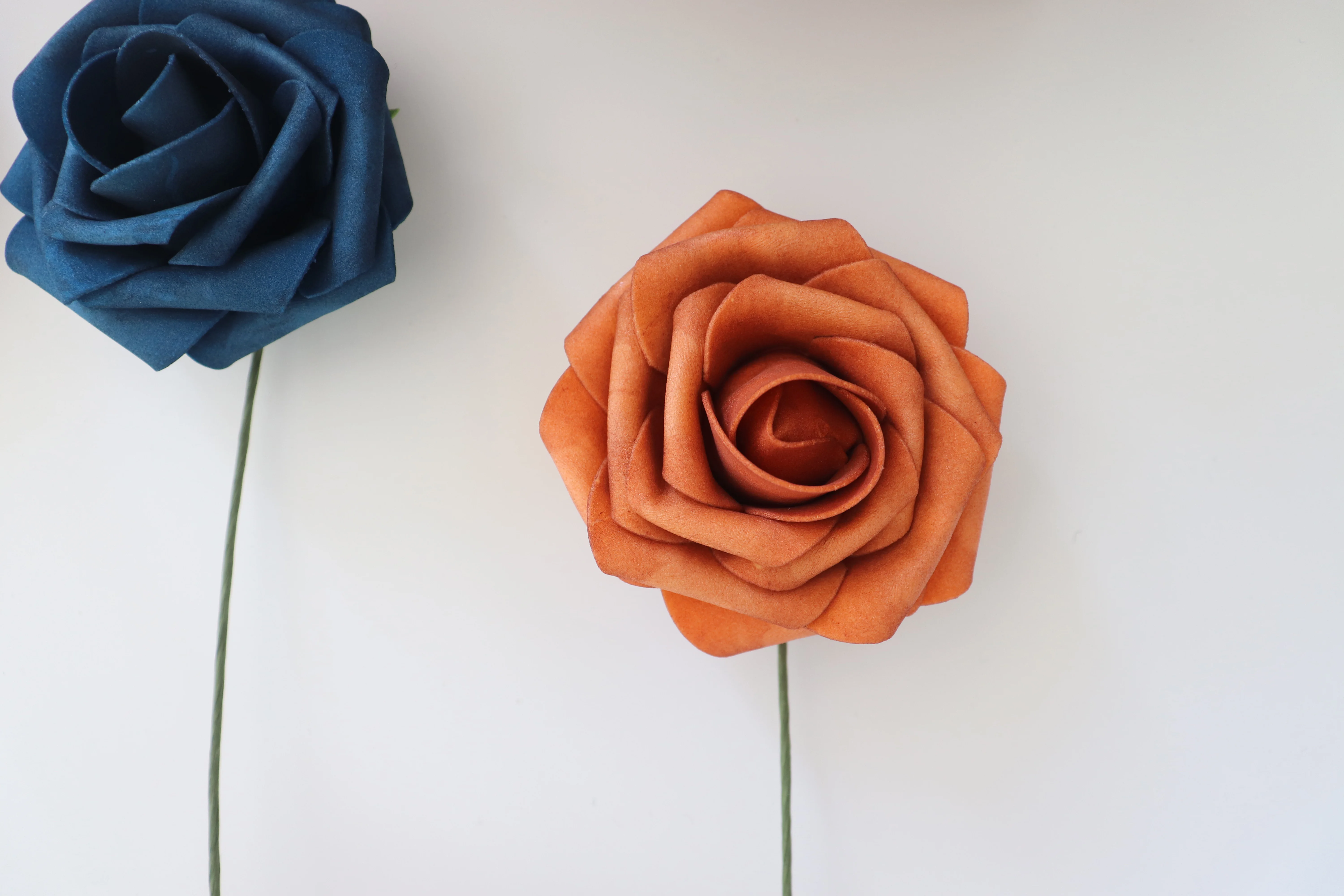 Foam Rose Flowers Flores De Tacto Real Blue Rust Orange Soap Flower Bouquet for Wedding Accessories