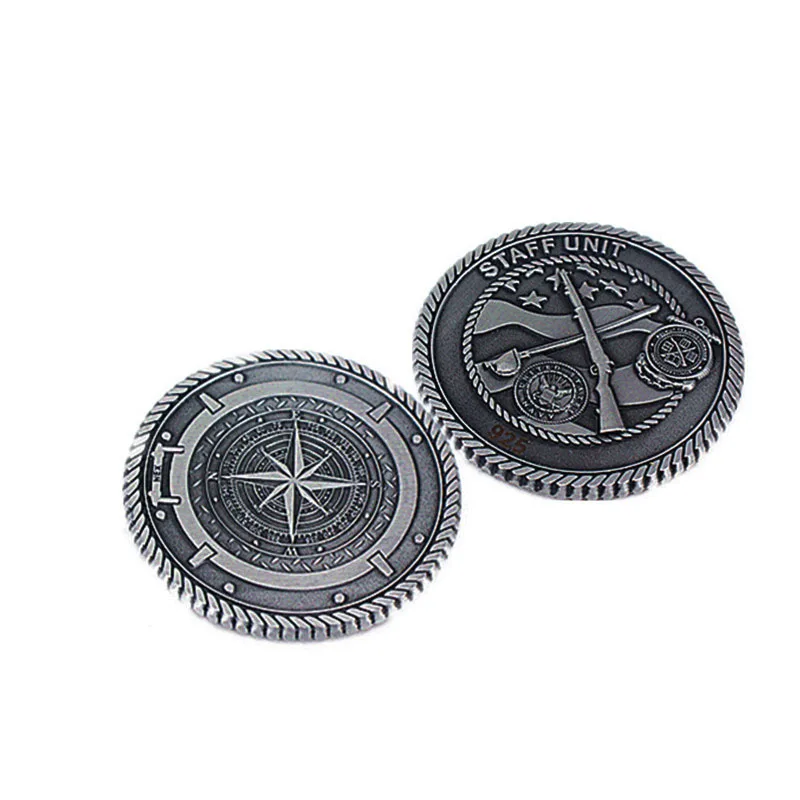 Wholesale china custom metal embossed soft enamel chief navy challenge coins for sale