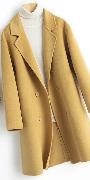 Yellow Full wool double fabric 100% wool pure wool worsted fabric