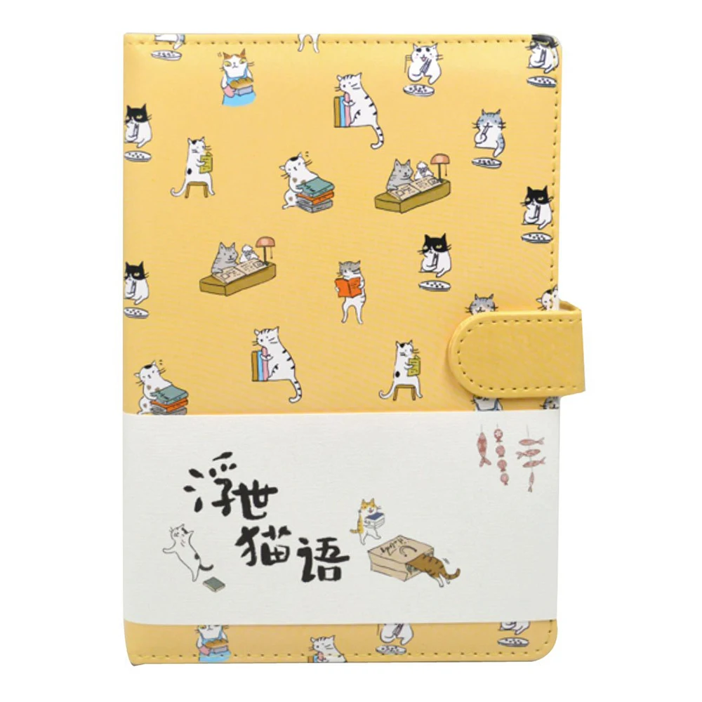 Cute Cat Korean Diary Journal Student University Pu Notebook With Clasp