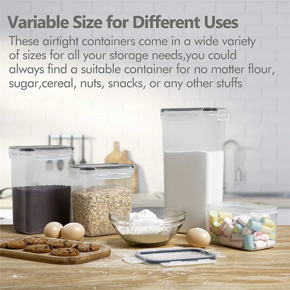Easy Open Container Set 24 PC Kitchen & Pantry Organization BPA Free Plastic Canisters with Durable Lids Ideal for Cereal