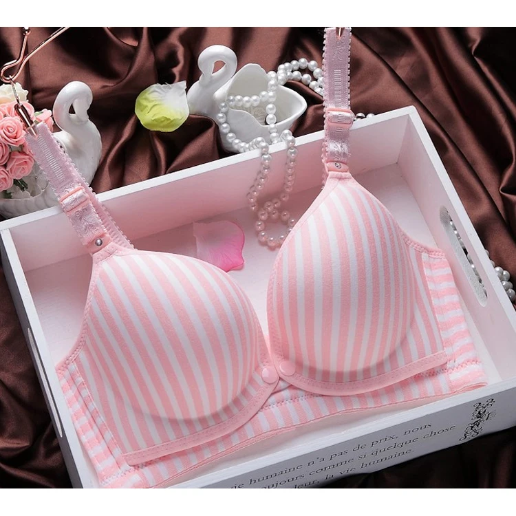 2021 Wholesale Baby Feeding Wireless Front Button Opening Maternity Bra