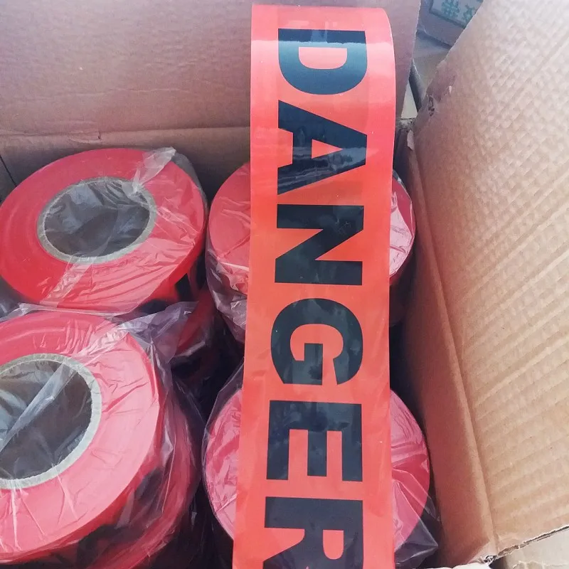 yellow caution and red danger security warning tape pe non glue no enter film