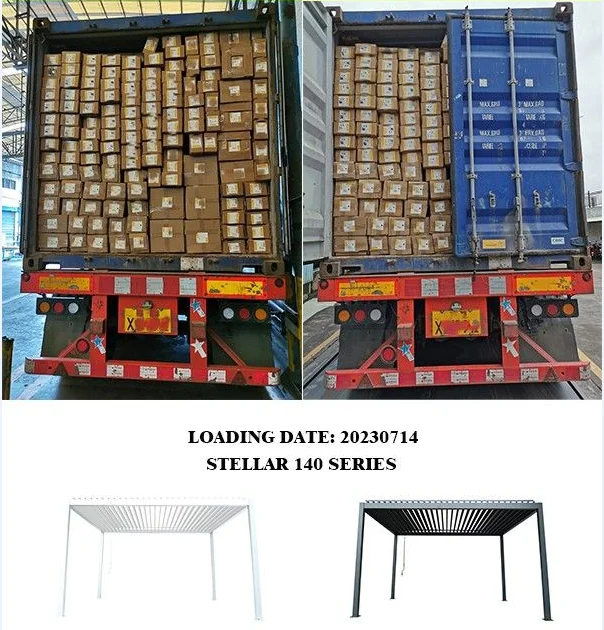 Wholesaler OEM Aluminium Pergola Outdoor Manual Easily Assembled Aluminium Opening Patio Roof Pergola Pavilion