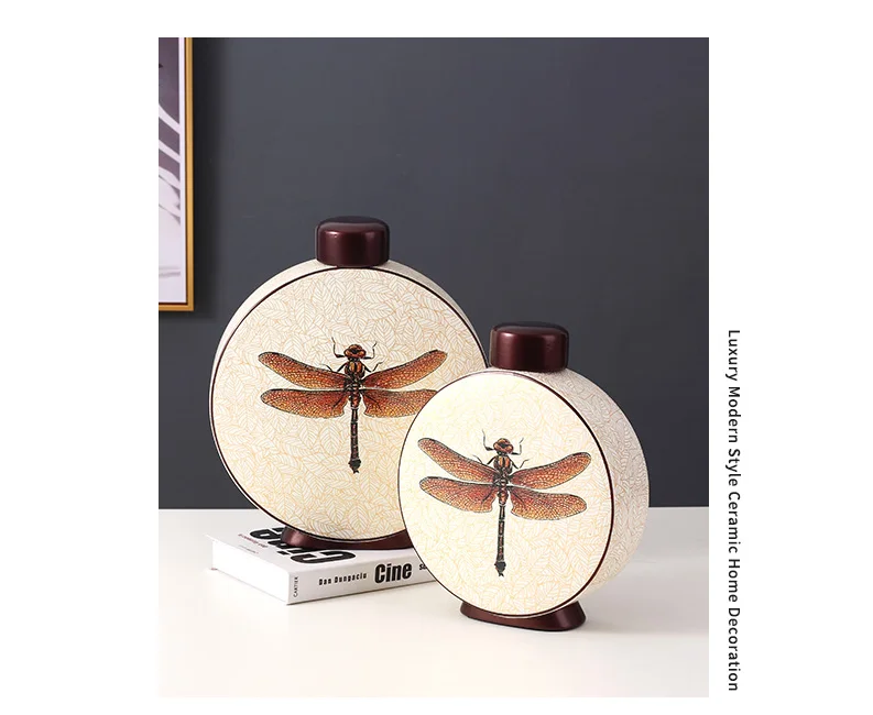 Chinese Ink Painting Craft Storage Tank Ancient Shelf Office Decoration Ceramic Ornament