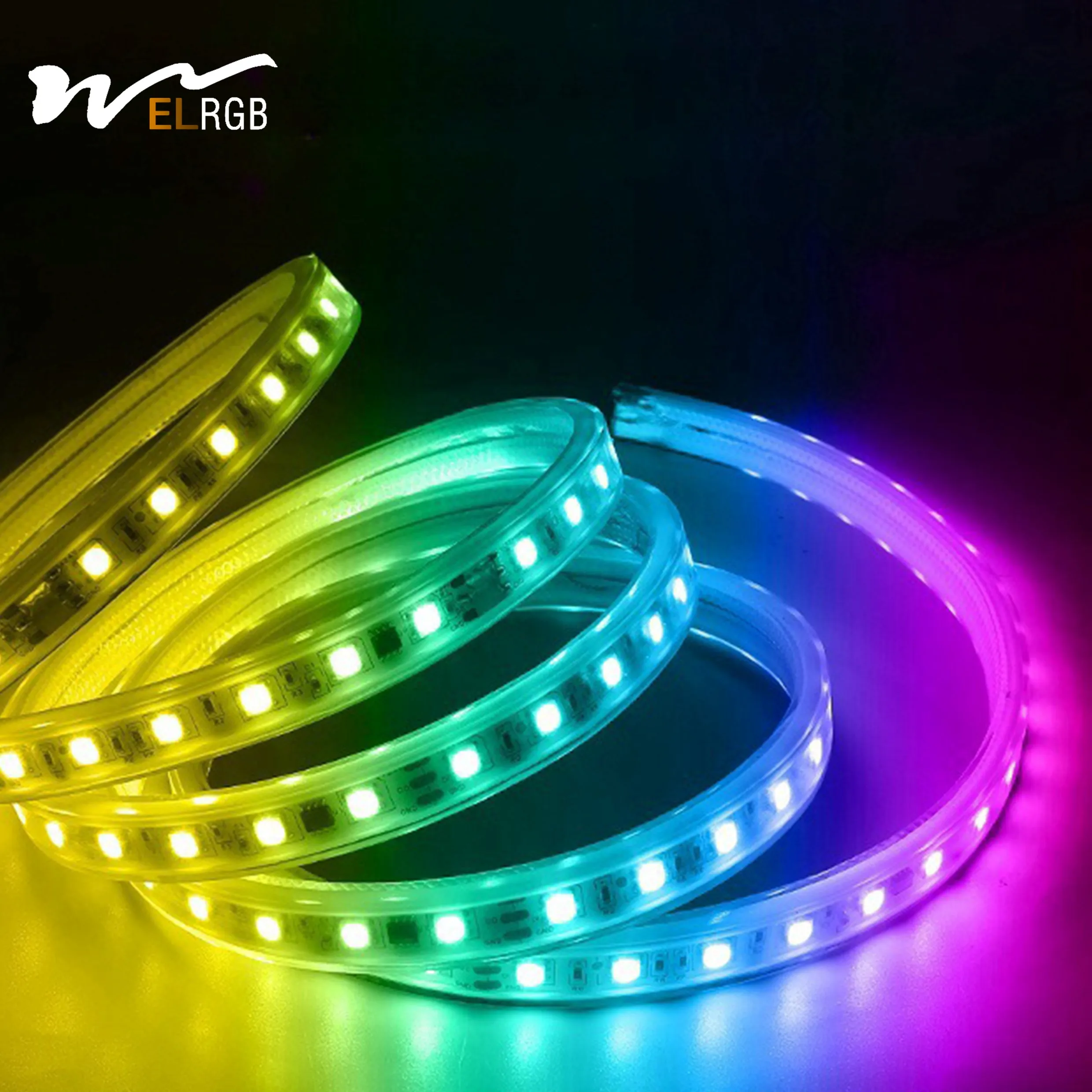 led strip 110V-220V Marquee Outdoor Watercolor LED Light Strip Colorful & Flashing Signboard  Color-Changing Color Light Strip