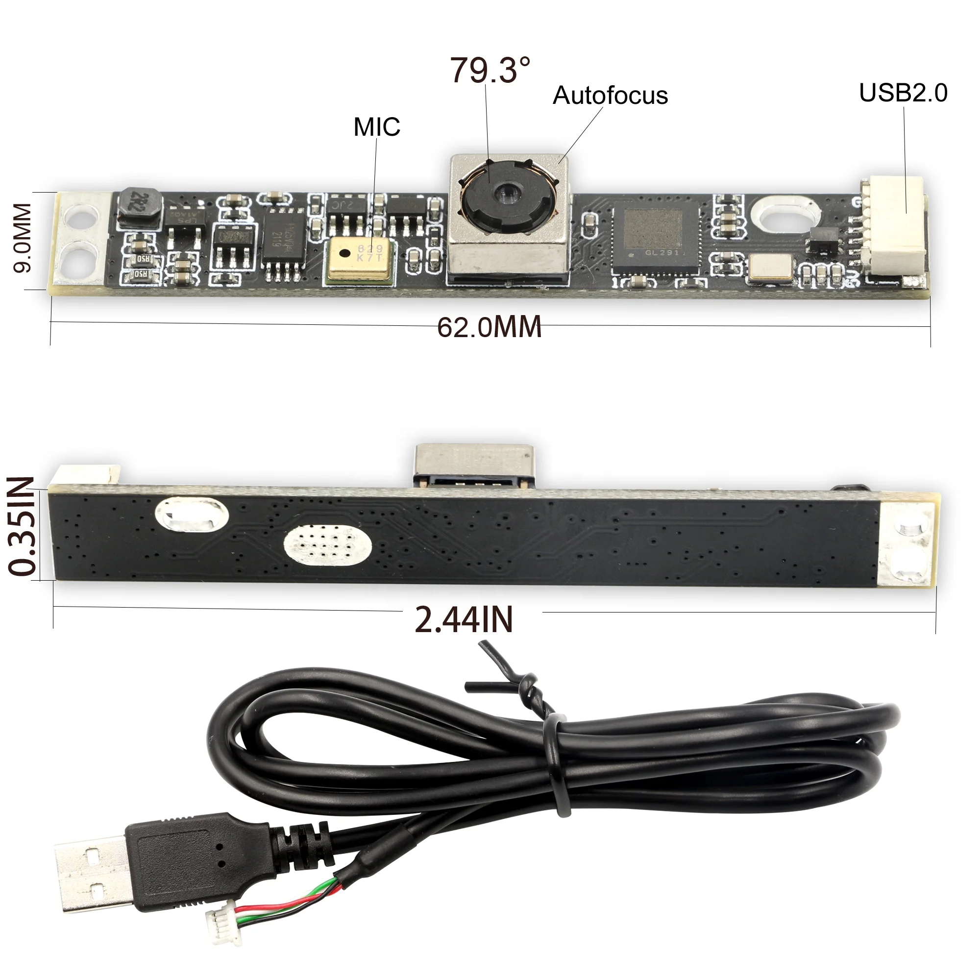 Sony IMX179 8MP Cmos Color Sensor UVC Free Driver Autofocus USB Interface Embedded Industry Camera Module 4K With Microphone