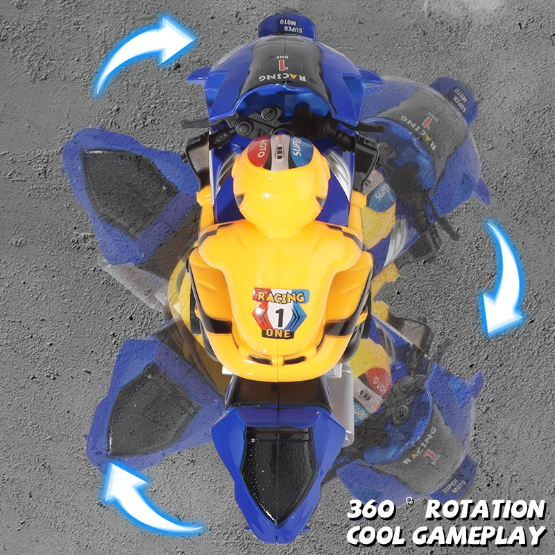 2024 Motorcycle Toy RC Motorcycles 360 Rotating Remote Control Stunt Motorcycle Toy for Children