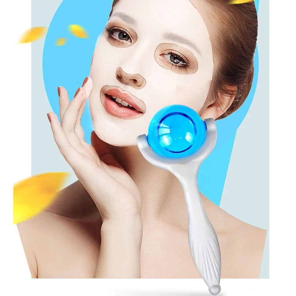 Cyro ball anti aging cooling skin stick face wand facial ice pink salon skin cooling ice roller face massage roller
